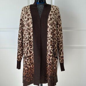 Isaac Mizrahi Live!  Leopard print Cardigan, size XL